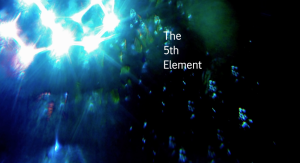 The fifth element against a dark night sky